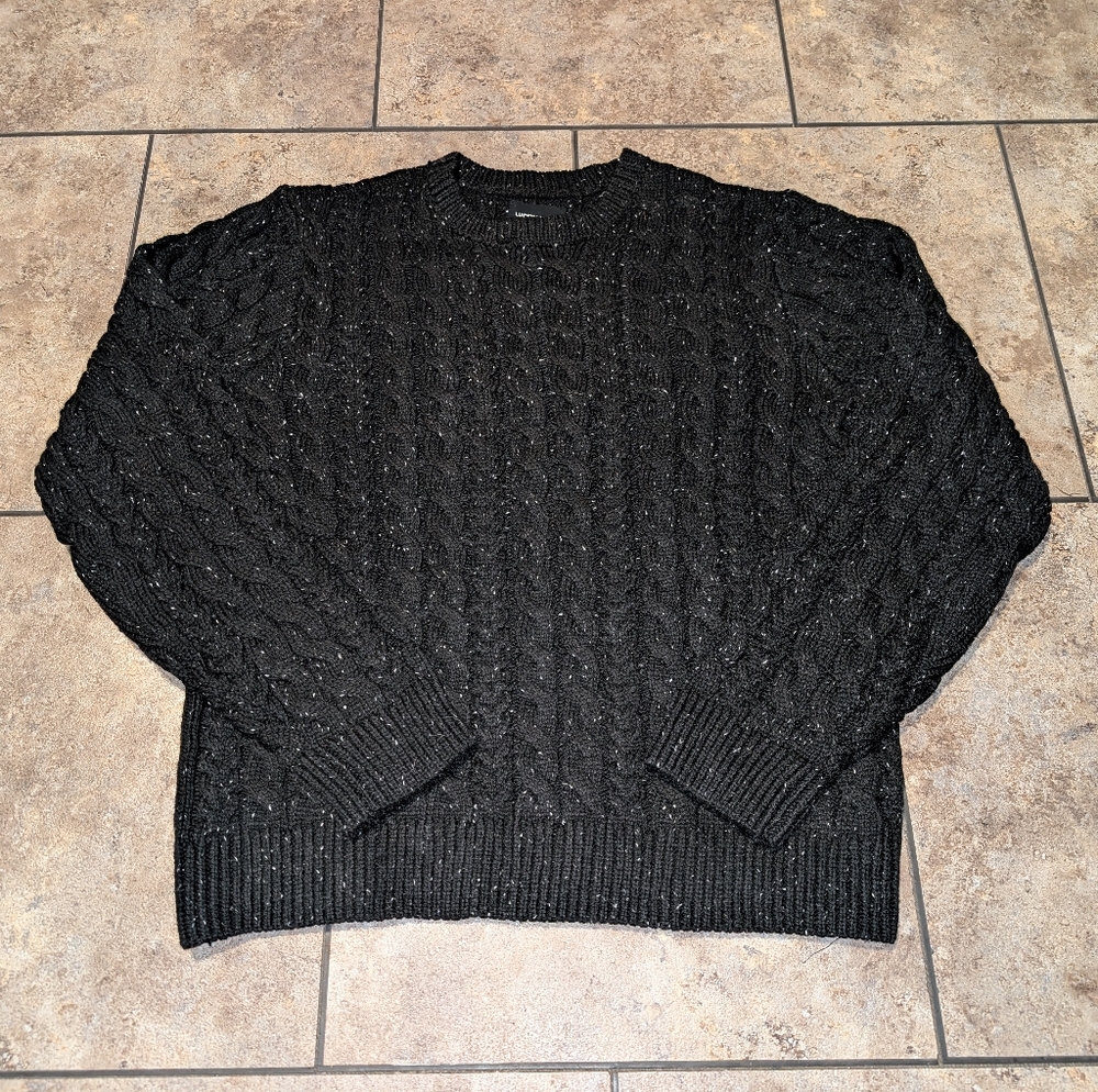 Lucky Brand NWatS Cable Knit Tweed Sweater Men's L